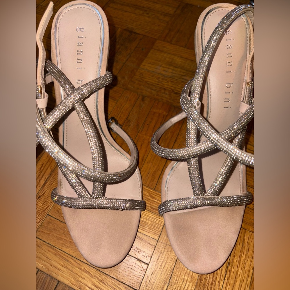 Gianni Bini nude rhinestone heels sz 11 - Picture 1 of 4